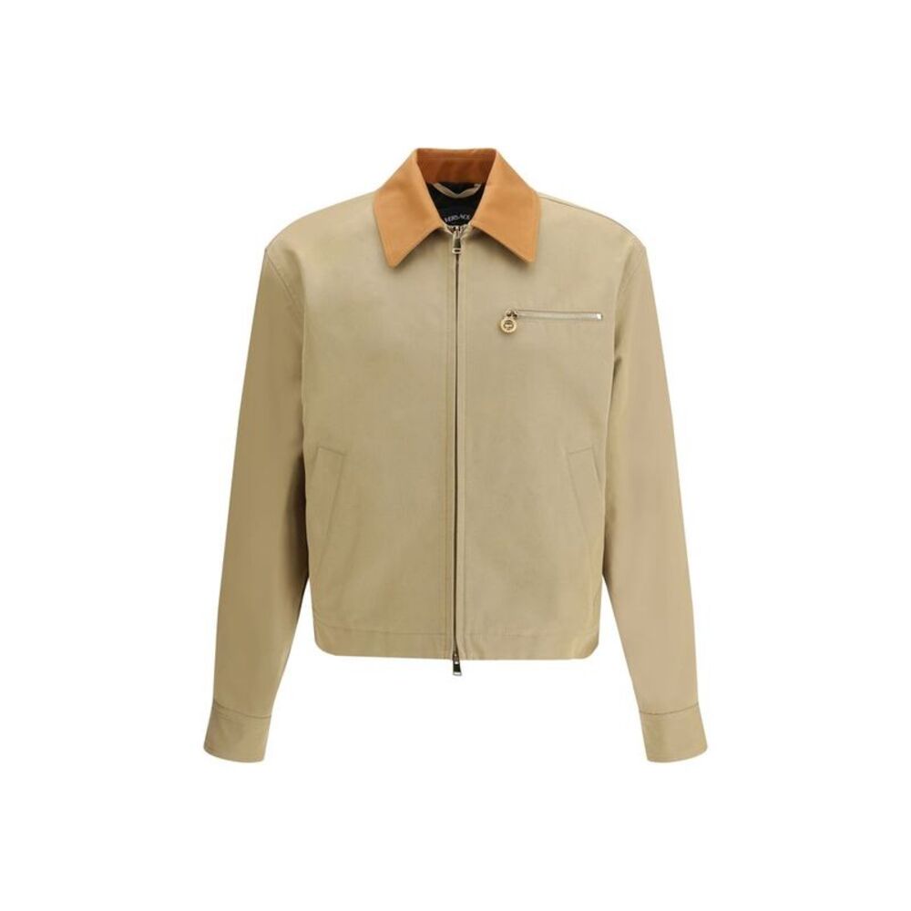 Versace Beige Cotton Full-Length Men's Jacket